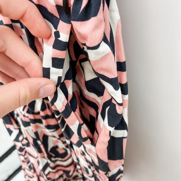 La DoubleJ Dress Mini Pink Black Tiered Summer Smocked Swing Medium - Picture 10 of 15